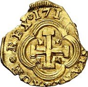 Spain 2 Escudos (Felipe V Madrid) REX 1711... coin reverse Spain 2 Escudos (Felipe V Madrid) REX 1711... coin reverse