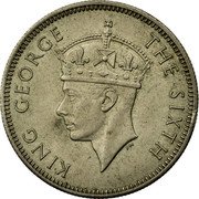 Malaysia 20 Cents George VI Malaya 1948 KM# 9 KING GEORGE THE SIXTH PM coin obverse Malaysia 20 Cents George VI Malaya 1948 KM# 9 KING GEORGE THE SIXTH PM coin obverse