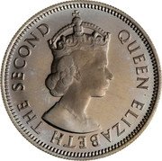 Malaysia 20 Cents Malaya and British Borneo 1954 Proof KM# 3a QUEEN ELIZABETH THE SECOND coin obverse Malaysia 20 Cents Malaya and British Borneo 1954 Proof KM# 3a QUEEN ELIZABETH THE SECOND coin obverse