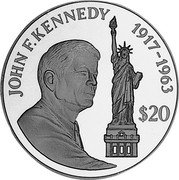 Niue 20 Dollars Death of John F. Kennedy 1993 Proof KM# 64 JOHN E KENNEDY 1917 - 1963 20 $ coin reverse