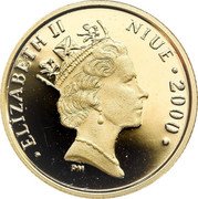 Niue 20 Dollars 50th Anniversary of Peanuts 2000 Proof KM# 117 ELIZABETH II NIUE 2000 PM coin obverse Niue 20 Dollars 50th Anniversary of Peanuts 2000 Proof KM# 117 ELIZABETH II NIUE 2000 PM coin obverse