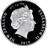 New Zealand Twenty Dollars Brown Kiwi 2019  Proof NEW ZEALAND .999 AG 1KG ELIZABETH II IRB 2019 coin obverse New Zealand Twenty Dollars Brown Kiwi 2019  Proof NEW ZEALAND .999 AG 1KG ELIZABETH II IRB 2019 coin obverse