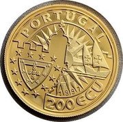 Portugal 200 ECU Ferdinand Magellan 1997 200 ECU PORTUGAL 1997 coin obverse