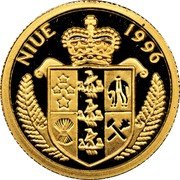 Niue 25 Dollars H.M.S. Bounty 1996 Proof KM# 178 NIUE 1996 coin obverse Niue 25 Dollars H.M.S. Bounty 1996 Proof KM# 178 NIUE 1996 coin obverse