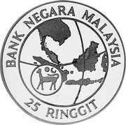 Malaysia 25 Ringgit Women's Decade 1985 Proof KM# 41 BANK NEGARA MALAYSIA 25 RINGGIT coin reverse Malaysia 25 Ringgit Women's Decade 1985 Proof KM# 41 BANK NEGARA MALAYSIA 25 RINGGIT coin reverse