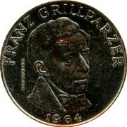 Austria 25 Schilling (Franz Grillparzer) FRANZ GRILLPARZER 1964 coin reverse Austria 25 Schilling (Franz Grillparzer) FRANZ GRILLPARZER 1964 coin reverse