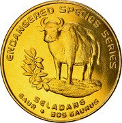 Malaysia 25 Sen Gaur 2003 KM# 87 ENDANGERED SPECIES SERIES SELADANG GAUR BOS GAURUS coin reverse Malaysia 25 Sen Gaur 2003 KM# 87 ENDANGERED SPECIES SERIES SELADANG GAUR BOS GAURUS coin reverse