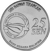 Malaysia 25 Sen Indopacific Crocodile 2006 KM# 110 SIRI HAIWAN TERANCAM SIRI MARIN & REPTILIA 2006 25 SEN BANK NEGARA MALAYSIA coin obverse Malaysia 25 Sen Indopacific Crocodile 2006 KM# 110 SIRI HAIWAN TERANCAM SIRI MARIN & REPTILIA 2006 25 SEN BANK NEGARA MALAYSIA coin obverse