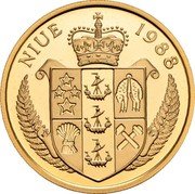 Niue 250 Dollars Franz Beckenbauer 1988 Proof KM# 39 NIUE 1988 coin obverse Niue 250 Dollars Franz Beckenbauer 1988 Proof KM# 39 NIUE 1988 coin obverse