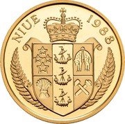 Niue 250 Dollars Steffi Graf With Cup 1988 Proof KM# 48 NIUE 1988 coin obverse Niue 250 Dollars Steffi Graf With Cup 1988 Proof KM# 48 NIUE 1988 coin obverse