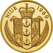 Niue 250 Dollars Steffi Graf 1989 Proof KM# 49 NIUE 1989 coin obverse Niue 250 Dollars Steffi Graf 1989 Proof KM# 49 NIUE 1989 coin obverse