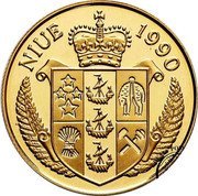 Niue 250 Dollars World Soccer Championship 1990 Proof KM# 54 NIUE 1990 coin obverse Niue 250 Dollars World Soccer Championship 1990 Proof KM# 54 NIUE 1990 coin obverse