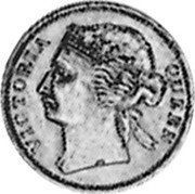 Malaysia 3/4 Cent (Victoria) X# 6 VICTORIA QUEEN coin obverse