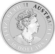 Australia 30 Dollars Australian Wedge-tailed Eagle 2022 P JC ELIZABETH II AUSTRALIA 30 DOLLARS coin obverse Australia 30 Dollars Australian Wedge-tailed Eagle 2022 P JC ELIZABETH II AUSTRALIA 30 DOLLARS coin obverse