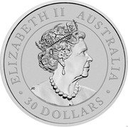 Australia 30 Dollars Koala 2022 P JC ELIZABETH II AUSTRALIA 30 DOLLARS coin obverse Australia 30 Dollars Koala 2022 P JC ELIZABETH II AUSTRALIA 30 DOLLARS coin obverse