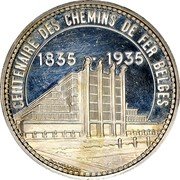Belgium 40 Francs (Brussels Exposition and Railway Centennial) KM# Pn347 CENTENAIRE DES CHEMINS DE FER BELGES 1835 - 1935 coin obverse Belgium 40 Francs (Brussels Exposition and Railway Centennial) KM# Pn347 CENTENAIRE DES CHEMINS DE FER BELGES 1835 - 1935 coin obverse
