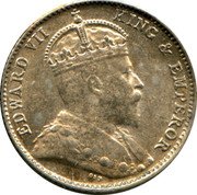 Malaysia Five Cents Edward VII Straits Settlements 1910 B KM# 20a EDWARD VII KING & EMPEROR coin obverse Malaysia Five Cents Edward VII Straits Settlements 1910 B KM# 20a EDWARD VII KING & EMPEROR coin obverse