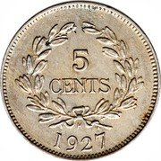 Malaysia 5 Cents Charles V. Brooke Sarawak 1927 H KM# 14 5 CENTS 1927 coin reverse Malaysia 5 Cents Charles V. Brooke Sarawak 1927 H KM# 14 5 CENTS 1927 coin reverse