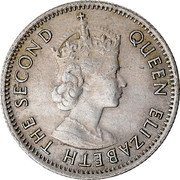 Malaysia 5 Cents Malaya and British Borneo 1961 KM# 1 QUEEN ELIZABETH THE SECOND coin obverse Malaysia 5 Cents Malaya and British Borneo 1961 KM# 1 QUEEN ELIZABETH THE SECOND coin obverse