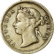 Malaysia 5 Cents Victoria 1901 KM# 10 VICTORIA QUEEN coin obverse Malaysia 5 Cents Victoria 1901 KM# 10 VICTORIA QUEEN coin obverse