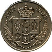 Niue 5 Dollars John F. Kennedy 1988 KM# 17 NIUE 1988 coin obverse Niue 5 Dollars John F. Kennedy 1988 KM# 17 NIUE 1988 coin obverse