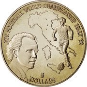 Niue 5 Dollars World Soccer Championships 1990 KM# 143 XIV. FOOTBALL WORLD CHAMPIONSHIP ITALY '90 5 DOLLARS coin reverse Niue 5 Dollars World Soccer Championships 1990 KM# 143 XIV. FOOTBALL WORLD CHAMPIONSHIP ITALY '90 5 DOLLARS coin reverse