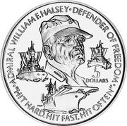 Niue 5 Dollars Admiral William Halsey 1990 KM# 33 ADMIRAL WILLAN F.HALSEY DEFENDER OF FREEDOM "HIT HARD, HIT FAST, HIT OFTEN" 5 DOLLARS coin reverse Niue 5 Dollars Admiral William Halsey 1990 KM# 33 ADMIRAL WILLAN F.HALSEY DEFENDER OF FREEDOM "HIT HARD, HIT FAST, HIT OFTEN" 5 DOLLARS coin reverse