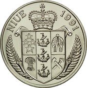 Niue 5 Dollars 100 Years Basketball 1991 KM# 144 NIUE 1991 coin obverse Niue 5 Dollars 100 Years Basketball 1991 KM# 144 NIUE 1991 coin obverse