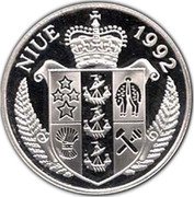 Niue 5 Dollars First Moon Landing 1992 Proof KM# 68 NIUE 1992 coin obverse Niue 5 Dollars First Moon Landing 1992 Proof KM# 68 NIUE 1992 coin obverse