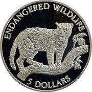 Niue 5 Dollars Jaguar 1992 Proof KM# 60 ENDANGERED WILDLIFE 5 DOLLARS coin reverse Niue 5 Dollars Jaguar 1992 Proof KM# 60 ENDANGERED WILDLIFE 5 DOLLARS coin reverse