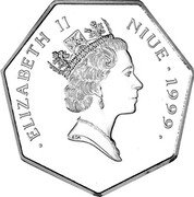 Niue 5 Dollars Pygoplites Diacantus 1999 Proof KM# 171 ELIZABETH II NIUE 1999 coin obverse Niue 5 Dollars Pygoplites Diacantus 1999 Proof KM# 171 ELIZABETH II NIUE 1999 coin obverse