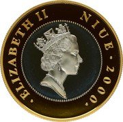 Niue 5 Dollars The Queen Mother Centenary 2000 Proof KM# 172 ELIZABETH II NIUE 2000 RDM coin obverse Niue 5 Dollars The Queen Mother Centenary 2000 Proof KM# 172 ELIZABETH II NIUE 2000 RDM coin obverse