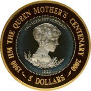 Niue 5 Dollars The Queen Mother Centenary 2000 Proof KM# 172 1900 HM THE QUEEN MOTHER'S CENTENARY 2000 ENGAGEMENT PORTRAIT 1923 5 DOLLARS coin reverse Niue 5 Dollars The Queen Mother Centenary 2000 Proof KM# 172 1900 HM THE QUEEN MOTHER'S CENTENARY 2000 ENGAGEMENT PORTRAIT 1923 5 DOLLARS coin reverse