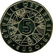 Austria 5 Euro (100 years of Sport Skiing) KM# 3117a 5 EURO REPUBLIK ÖSTERREICH coin obverse