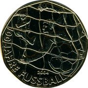 Austria 5 Euro (Centennial of Soccer) KM# 3113a 100 JAHRE FUSSBALL 2004 coin reverse