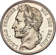 Belgium 5 Francs (Leopold I Pattern) LEOPOLD PREMIER ROI DES BELGES BRAEMT F. coin obverse Belgium 5 Francs (Leopold I Pattern) LEOPOLD PREMIER ROI DES BELGES BRAEMT F. coin obverse