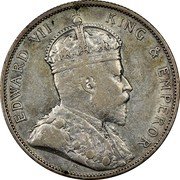 Malaysia 50 Cents Edward VII 1902 KM# 23 EDWARD VII KING & EMPEROR coin obverse Malaysia 50 Cents Edward VII 1902 KM# 23 EDWARD VII KING & EMPEROR coin obverse