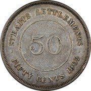 Malaysia 50 Cents Edward VII 1902 KM# 23 STRAITS SETTLEMENTS 50 FIFTY CENTS 1902 coin reverse Malaysia 50 Cents Edward VII 1902 KM# 23 STRAITS SETTLEMENTS 50 FIFTY CENTS 1902 coin reverse