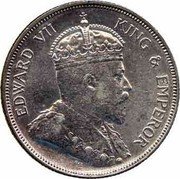 Malaysia 50 Cents Edward VII 1907 KM# 24 EDWARD VII KING & EMPEROR coin obverse Malaysia 50 Cents Edward VII 1907 KM# 24 EDWARD VII KING & EMPEROR coin obverse
