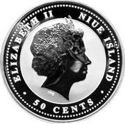 Niue 50 Cents Year of the Pig 2007 Proof KM# 189 ELIZABETH II NIUE ISLAND 50 CENTS IRB coin obverse
