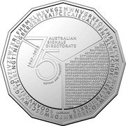 Australia 50 Cents 75th Anniversary Australian Signals Directorate 2022  BU in Coincard AUSTRALIAN SIGNALS DIRECTORATE 75 1947-2022 REVEAL AND PROTECT coin reverse