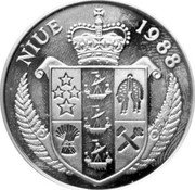 Niue 50 Dollars European Football Championship 1988 Proof KM# 14 NIUE 1988 coin obverse Niue 50 Dollars European Football Championship 1988 Proof KM# 14 NIUE 1988 coin obverse