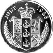 Niue 50 Dollars Steffi Graf 1988 Proof KM# 13 NIUE 1988 coin obverse Niue 50 Dollars Steffi Graf 1988 Proof KM# 13 NIUE 1988 coin obverse