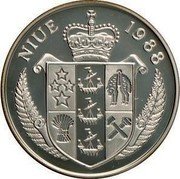 Niue 50 Dollars Tennis Champions 1988 Proof KM# 16 NIUE 1988 coin obverse Niue 50 Dollars Tennis Champions 1988 Proof KM# 16 NIUE 1988 coin obverse