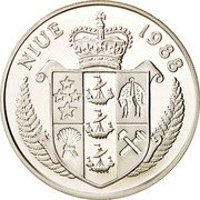 Niue 50 Dollars Mexico World Cup 1988 Proof KM# 43 NIUE 1988 coin obverse Niue 50 Dollars Mexico World Cup 1988 Proof KM# 43 NIUE 1988 coin obverse