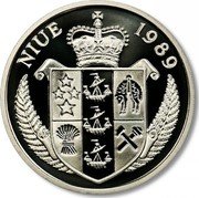 Niue 50 Dollars General Douglas MacArthur 1989 Proof KM# 23 NIUE 1989 coin obverse Niue 50 Dollars General Douglas MacArthur 1989 Proof KM# 23 NIUE 1989 coin obverse