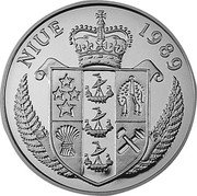 Niue 50 Dollars Davis Cup Tennis 1989 Proof KM# 25 NIUE 1989 coin obverse Niue 50 Dollars Davis Cup Tennis 1989 Proof KM# 25 NIUE 1989 coin obverse