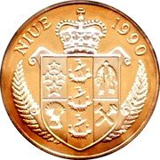 Niue 50 Dollars 1990 FIFA World Cup. Soccer player 1990 Proof KM# 38 NIUE 1990 coin obverse Niue 50 Dollars 1990 FIFA World Cup. Soccer player 1990 Proof KM# 38 NIUE 1990 coin obverse