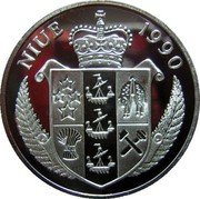 Niue 50 Dollars General Eisenhower 1990 Proof KM# 30 NIUE 1990 coin obverse Niue 50 Dollars General Eisenhower 1990 Proof KM# 30 NIUE 1990 coin obverse