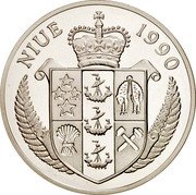Niue 50 Dollars XIV World Soccer Championship 1990 Proof KM# 75 NIUE 1990 coin obverse Niue 50 Dollars XIV World Soccer Championship 1990 Proof KM# 75 NIUE 1990 coin obverse